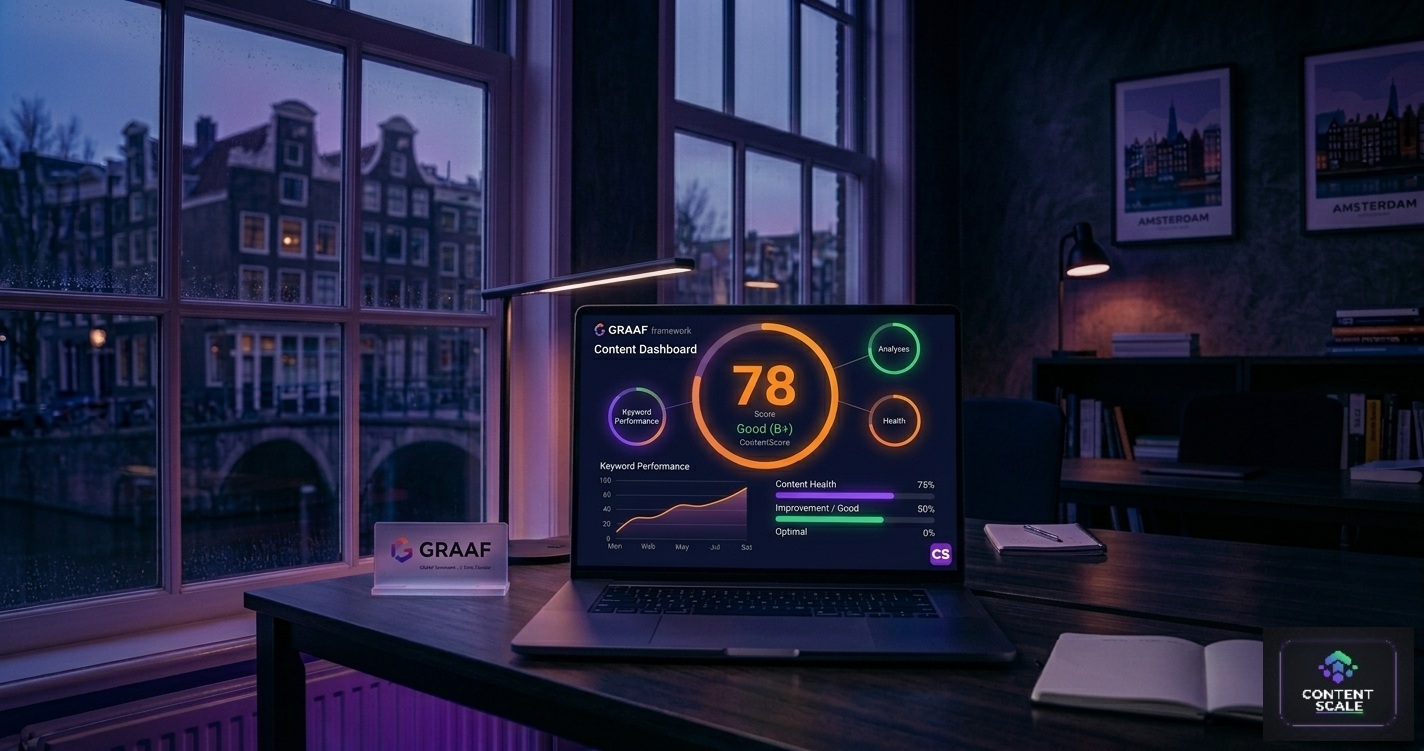 ContentScale content quality scoring dashboard with GRAAF CRAFT and Technical scores